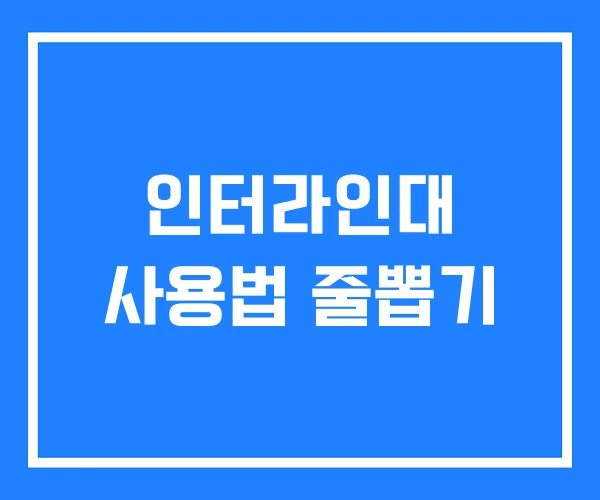 인터라인대 사용법 줄뽑기