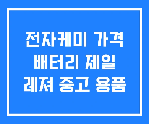 전자케미 가격 배터리 제일 레져 중고 용품